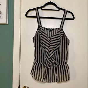 Striped Sheer Shirt with Straps